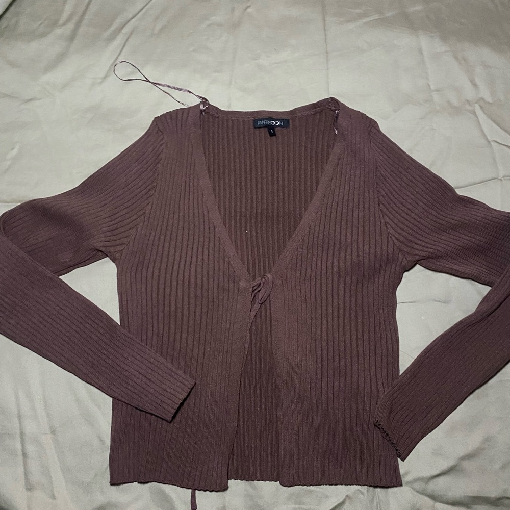 Brown Ribbed Women's Sweater
